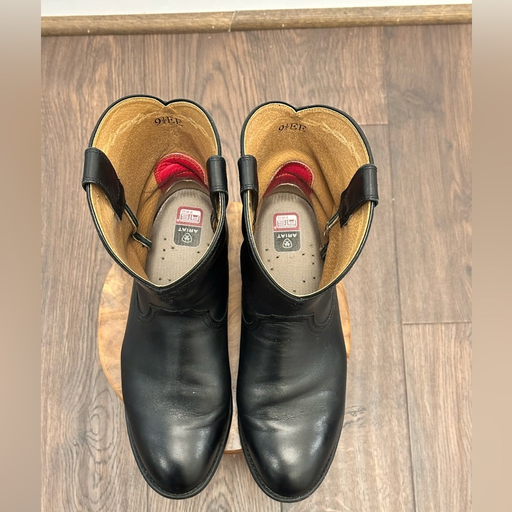 ARIAT Men's Black Western Leather Cowboy Black Boots Size 9.5EE - Picture 9 of 15